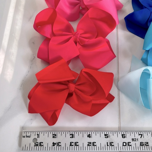 ❌CLEARANCE BUNDLE Of 15 Multi Colored Big Bow Girls Hair Clips - Picture 3 of 4